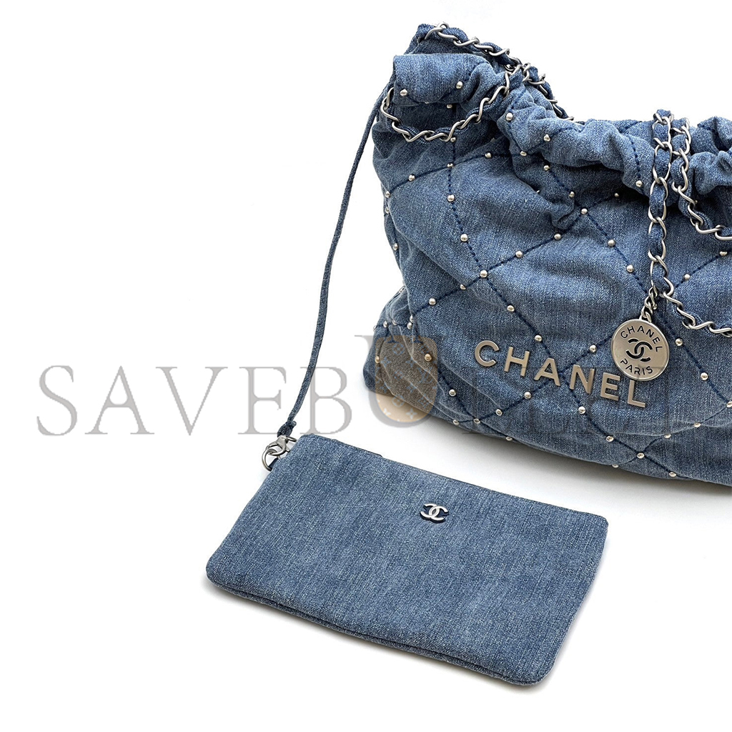 Ch*el master 22bag small denim rivets as3260 (37*35*7cm)